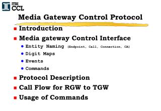 Media Gateway Control Protocol