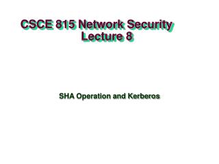 CSCE 815 Network Security Lecture 8