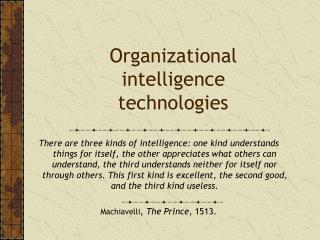 Organizational intelligence technologies