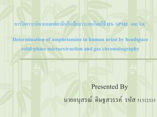 Presented By นายอนุสรณ์ ดิษฐสวรรค์ รหัส 51312333