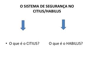 O SISTEMA DE SEGURANÇA NO CITIUS/HABILUS