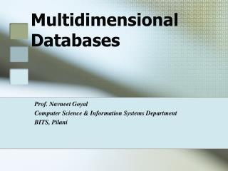 Multidimensional Databases