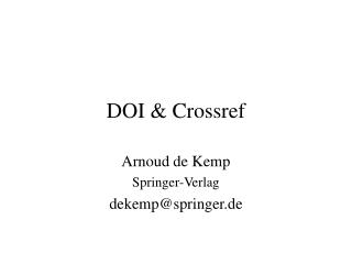 DOI &amp; Crossref