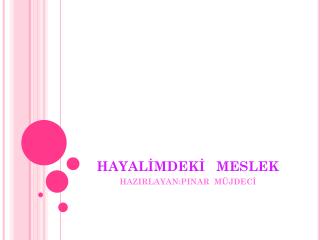 HAYALİMDEKİ MESLEK