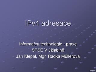 IPv4 adresace