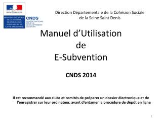 Direction Départementale de la Cohésion Sociale de la Seine Saint Denis
