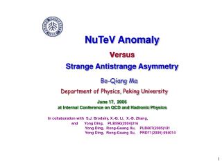 NuTeV Anomaly v ersus Strange Antistrange Asymmetry