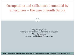 Occupations and skills most demanded by enterprises – the case of South Serbia