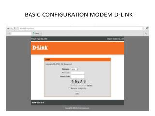 BASIC CONFIGURATION MODEM D-LINK