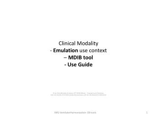Clinical Modality - Emulation use context – MDIB tool - Use Guide