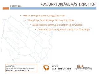 KONJUNKTURLÄGE VÄSTERBOTTEN