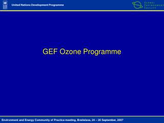 GEF Ozone Programme
