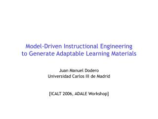 Model-Driven Instructional Engineering to Generate Adaptable Learning Materials