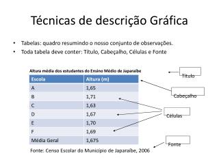 Técnicas de descrição Gráfica