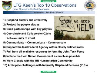 LTG Keen’s Top 10 Observations from Operation Unified Response