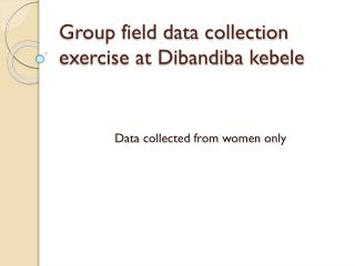 Group field data collection exercise at Dibandiba kebele