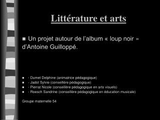 Littérature et arts