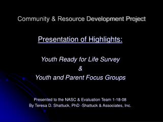 Community &amp; Resource Development Project