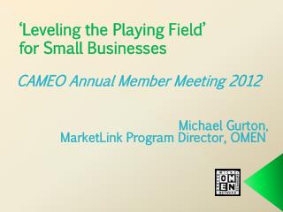 ‘Leveling the Playing Field’ for Small Businesses