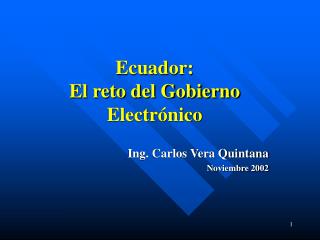 Ecuador: El reto del Gobierno Electrónico