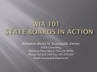 WIA 101 – State Boards in Action