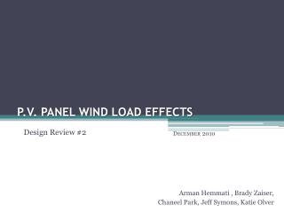 P.V. Panel wind load effects