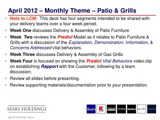 April 2012 – Monthly Theme – Patio &amp; Grills