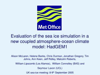 Evaluation of the sea ice simulation in a new coupled atmosphere-ocean climate model: HadGEM1