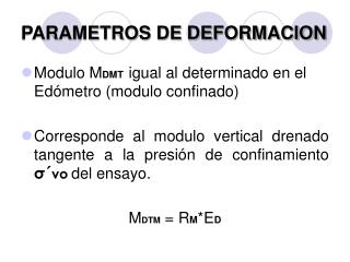 PARAMETROS DE DEFORMACION