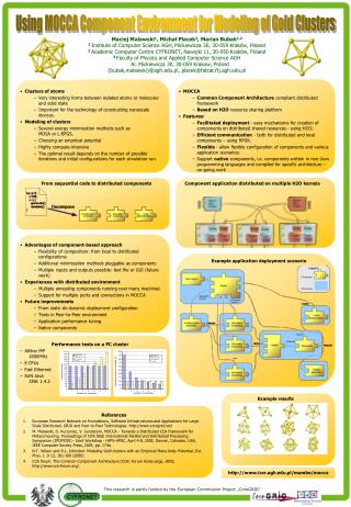 Using MOCCA Component Environment for Modeling of Gold Clusters