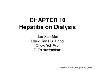 CHAPTER 10 Hepatitis on Dialysis