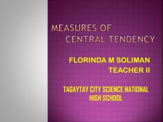 Measures of Central Tendency