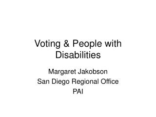 Voting &amp; People with Disabilities