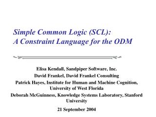 Simple Common Logic (SCL): A Constraint Language for the ODM