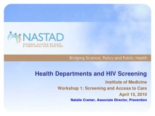 Health Departments and HIV Screening