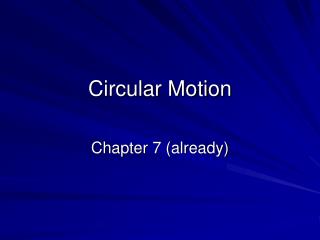 Circular Motion