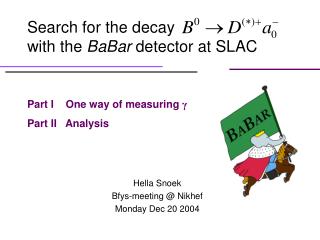 Search for the decay with the BaBar detector at SLAC