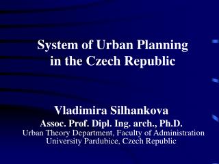 System of Urban Planning in the Czech Republic