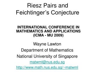 Riesz Pairs and Feichtinger’s Conjecture