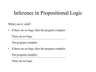 Inference in Propositional Logic