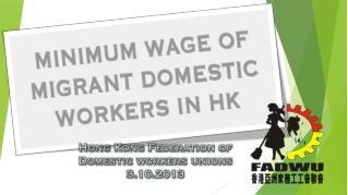 The Minimum Allowable Wage[MAW] and Food allowance in HK