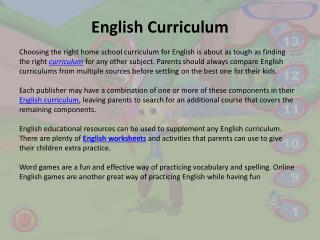 English Curriculums