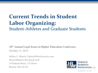 Current Trends in Student Labor Organizing: Student-Athletes and Graduate Students