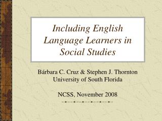 Including English Language Learners in Social Studies