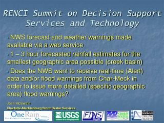 RENCI Summit on Decision Support Services and Technology