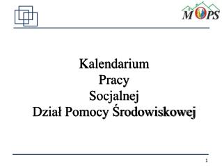 Kalendarium Pracy Socjalnej Dział Pomocy Środowiskowej