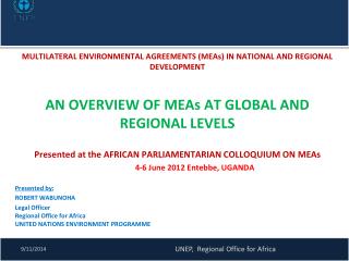 MULTILATERAL ENVIRONMENTAL AGREEMENTS (MEAs) IN NATIONAL AND REGIONAL DEVELOPMENT