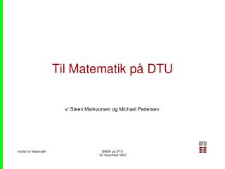 Til Matematik på DTU