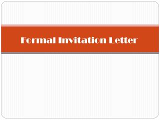 Formal Invitation Letter