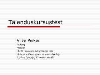 Täienduskursustest